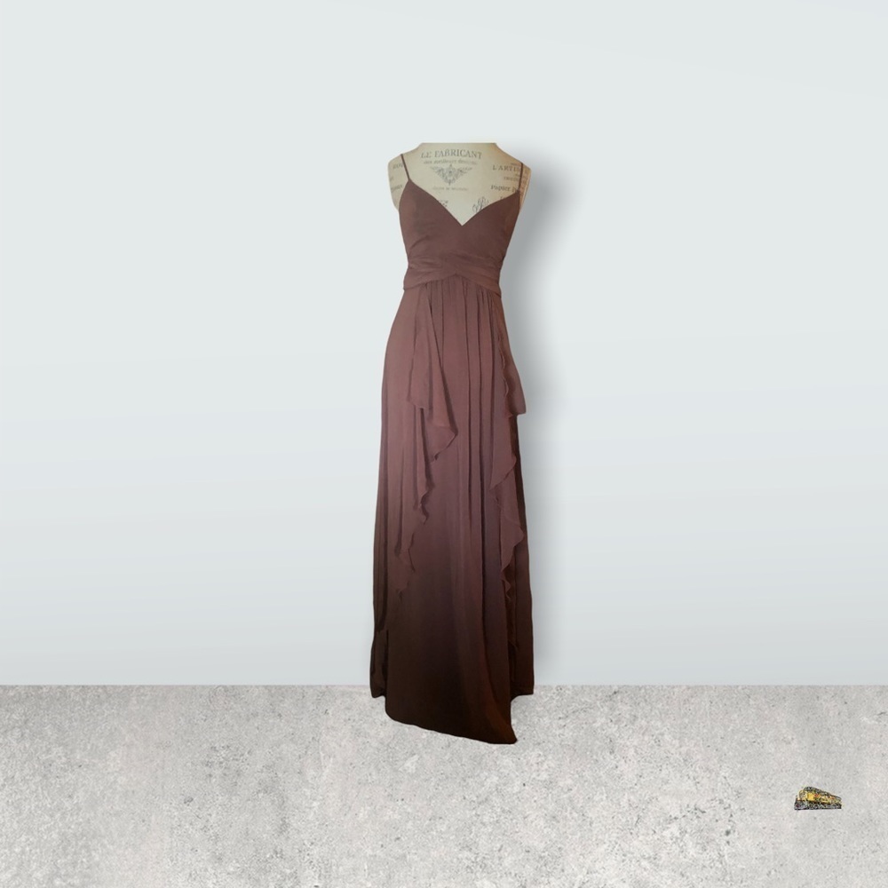 Beautiful Fashion Tan  Maxi Dress Open in the Front Sleeveless Size 2